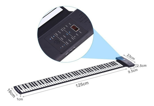 Imagen 6 de 9 de Teclado Midi Flexible Piano Roll-up Portátil 88 Teclas Usb