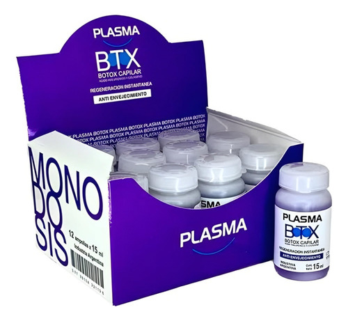 12 Ampolla Plasma Botox Btx Tratamiento Capilar Cabello 15ml