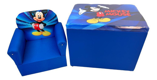 Baú Para Guardar Brinquedo Sofazinho Infantil Bebe Mickey