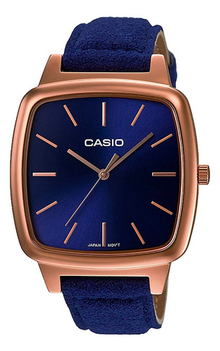 Reloj Fashion Casio Ltp-e117rl-2adf Pulso Cuero Para Mujer Color de la correa Azul Color del fondo Azul