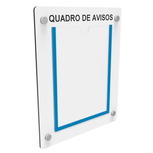 Quadro De Aviso Em Mdf Com 1 Display Vertical A4 Acrilico