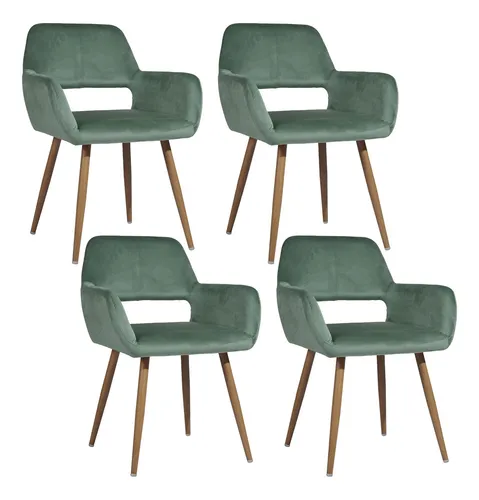 Pack 4 Sillas Comedor Sitial Cromwell Terciopelo