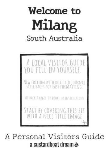 Libro: Welcome To Milang South Australia: A Fun Diy Visitors