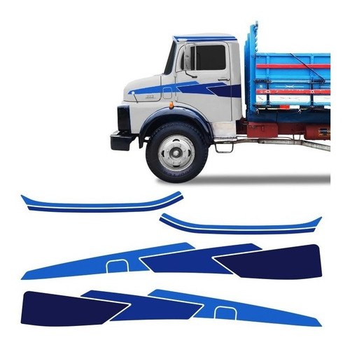 Imagem 1 de 5 de Kit Faixa Mercedes Mb 1113 1114 Adesivo Lateral Decorativo