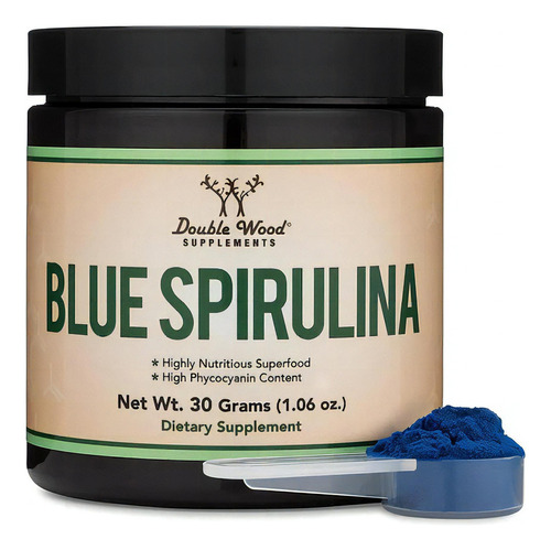 Double Wood Espirulina Azul 30 Gr, Altamente Nutritivo Sabor Sin Sabor