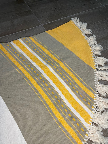 Mantel Artesanal Oaxaqueño Redondo 1.60m Amarillo