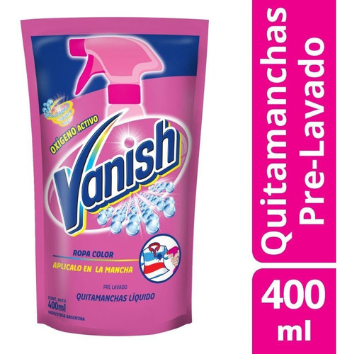 Vanish Quitamanchas Pre Lavado Poder 02 Rosa Repuesto 400ml