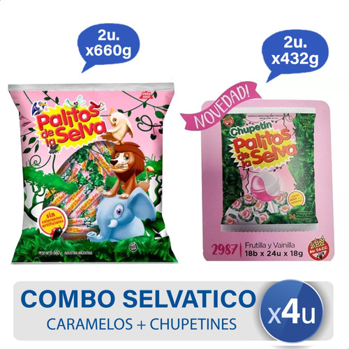Chupetines + Caramelos Palitos De La Selva Sin Tacc Combo