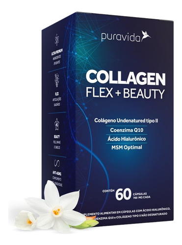 Collageno Flex Beauty Colágeno Tipo2 + Msm + Coq10 Puravida 