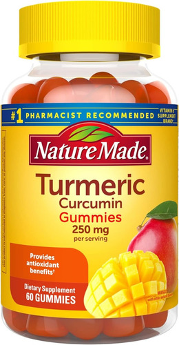 Curcumina De Cúrcuma 250 Mg Nature Made 60 Gomitas