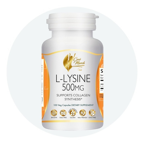 Imagen 2 de 5 de L-lysine L Lisina 500mg Dra Coco March Distrimarch