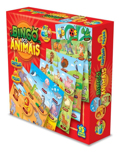 Jogo De Bingo Bingo Dos Animais 54pcs/6carte