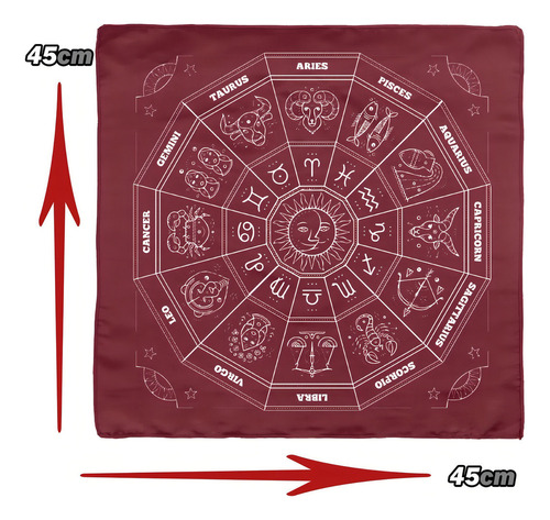 Tarot Marsella Español + Tapete + Morral Mod Zodiacal Vino