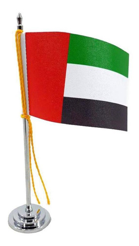 Mini Bandeira De Mesa Emirados Árabes 15 Cm Poliéster