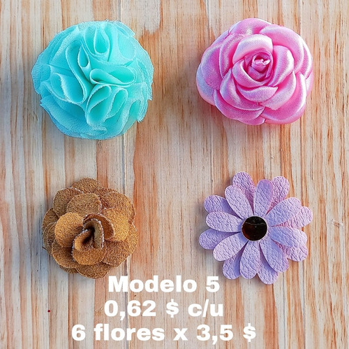 Imagen 5 de 8 de Flores De Tela - Flores De Cuero - Flores De Cuerina