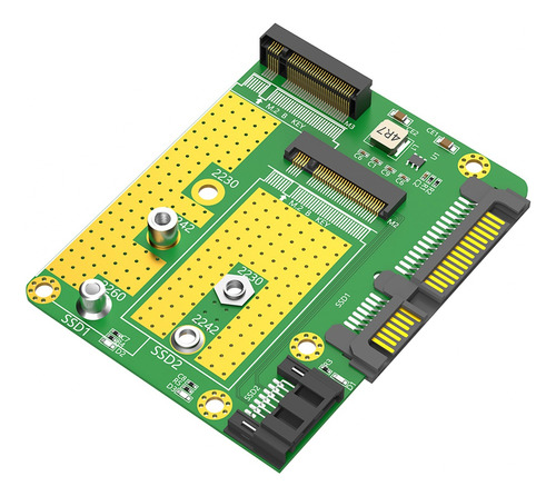 Tarjeta Adaptadora Dual M.2 (ngff) Ssd A Dual Sata3 De Plást