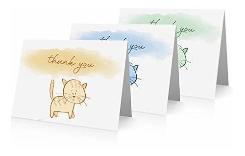 Recién Nacido - Tarjetas De Agradecimiento Para Gatos (24 So