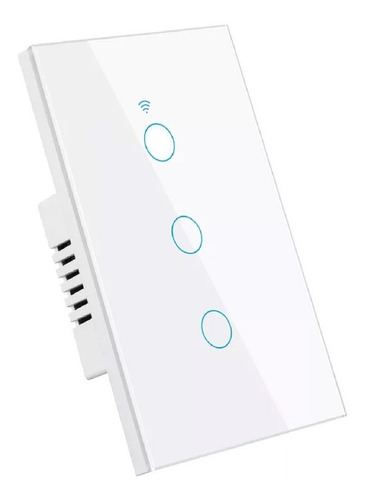 Tecla De Pared 3 Modulos Wifi + Rf Smart Touch Sin Neutro