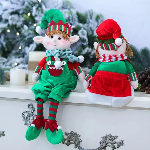 Figura De Elfo Sentado Con Patas Colgantes Regalo De Navidad