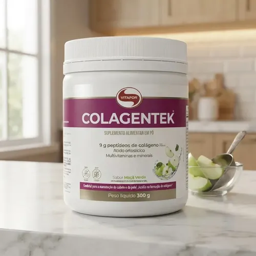 Colagentek Maçã Verde 300g Vitafor - Foto oficial e menor preço
