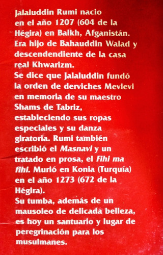 Diwan De Shams De Tabriz De Jalaluddin Rumi - Editorial Sufí