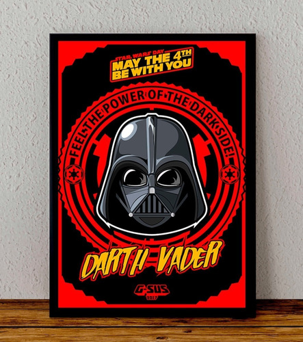 Cuadro 33x48 Poster Enmarcado Star Wars Darth Vader 05