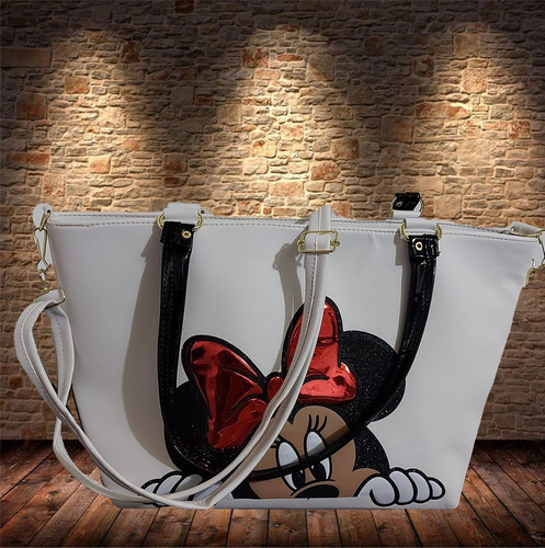 Imagen 5 de 6 de Bolsa Para Dama De Disney De Minnie Mouse En Color Blanco