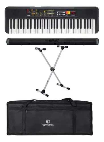 Teclado Musical Yamaha 61 Teclas PSR F52 Bag Banco Suporte - O