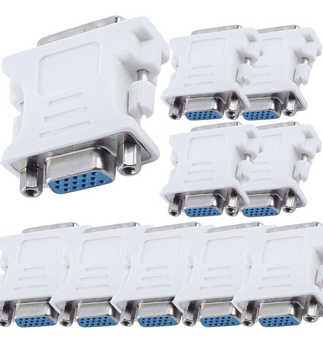 10 Adaptadores Dvi-i Macho 24+5 Pinos P/ Vga 15 Pinos Femea