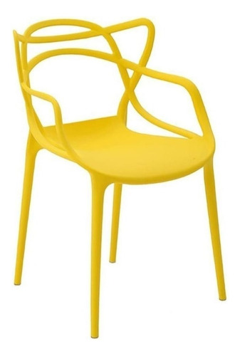 Cadeira de jantar Rivatti Allegra, estrutura de cor  amarelo, 1 unidade