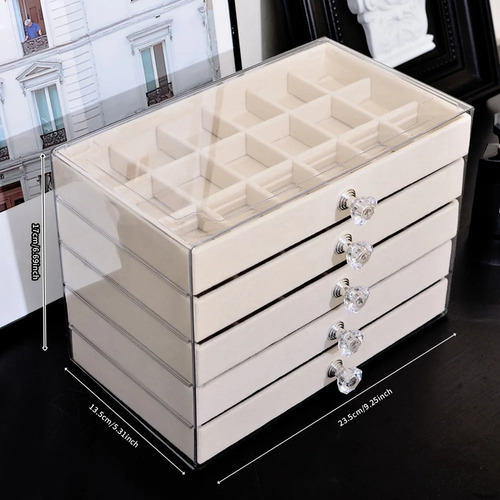 Organizador De Joyas De Acrílico Con Pantalla Apilable De 3