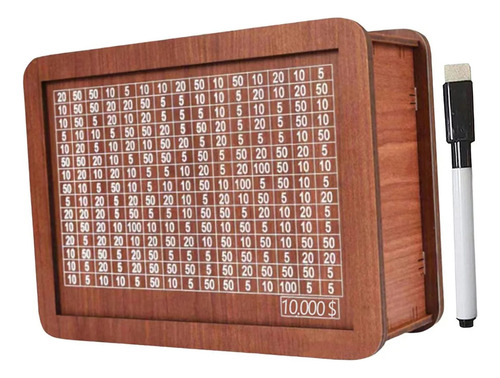Caja De Dinero De Madera Con Números Con Alcancía Infantil