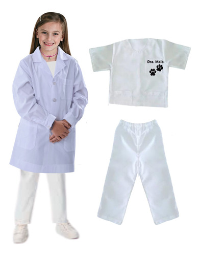 Scrubs Disfraz Para Niños Niñas Doctor Doctora Talla 2-4-6-8