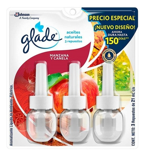 Ambientador Glade Repuesto Aceite 1x3 Pack