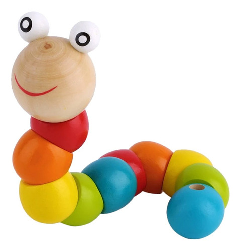 Gusanito De Madera Para Niños Multicolor Didáctico + Regalo