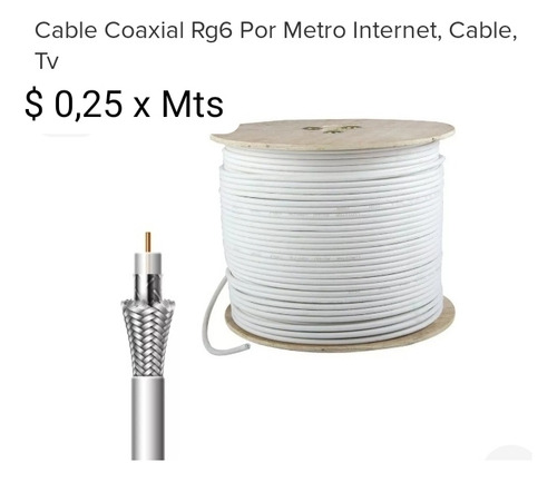 Cable Coaxial Rg6 Por Metros 