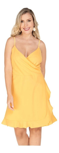 Vestido Amarillo Tipo Flor Tallas Extra Dama Mundo Terra