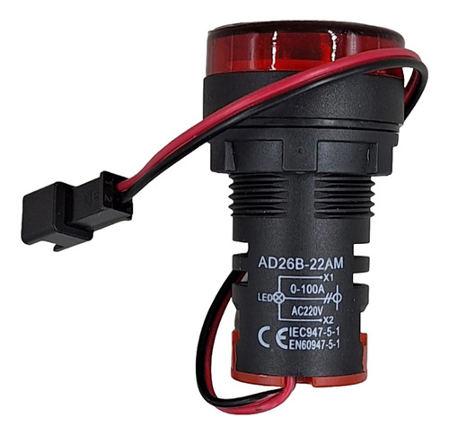 Amperímetro Rojo Led 0-100a 22mm