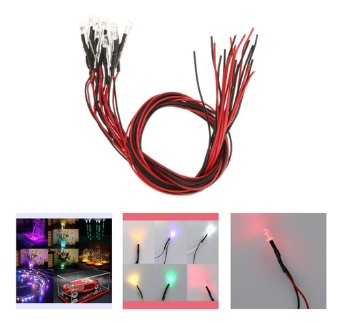 Mini Diodos Emisores De Luces Led Precableadas De 3mm, 40