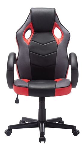 Cadeira de escritório Trevalla TL-CDG-07 gamer ergonômica  preta e vermelha com estofado de poliuretano y mesh