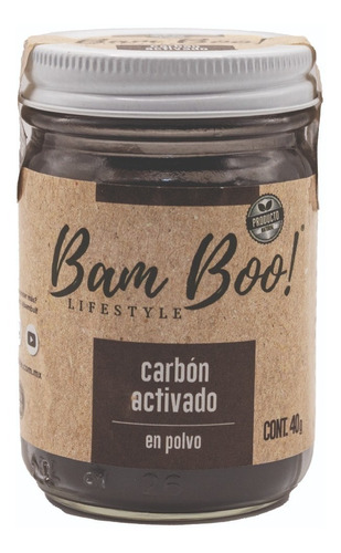 Imagen 2 de 6 de Carbón Activado Coco Polvo Vegetal 40 G Bam Boo! Lifestyle