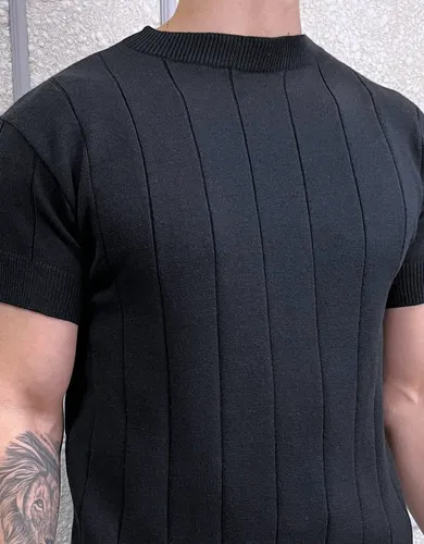 Camiseta Masculina Tricô Modal Premium Canelada Macia Social