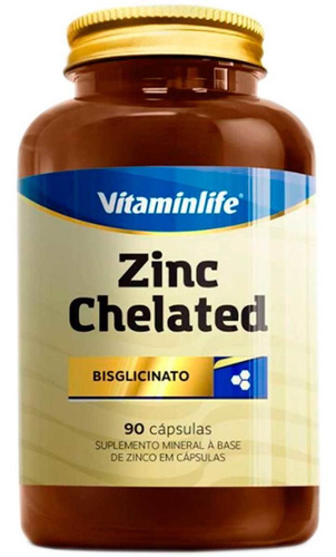 Imagem 1 de 2 de Zinco Zinc Chelated 90 Cápsulas - Vitaminlife