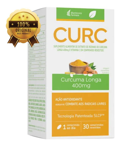 Curc Curcuma Longa 400mg 30 Comprimidos Mantecorp Vitamina C