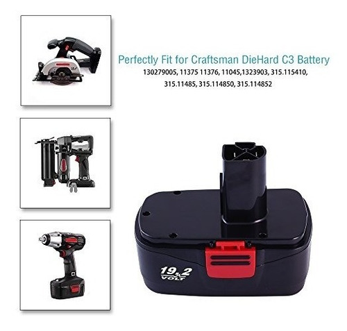 Imagen 6 de 6 de 2packs 19.2v 3.0ah Batería De Repuesto Para Craftsman Diehar