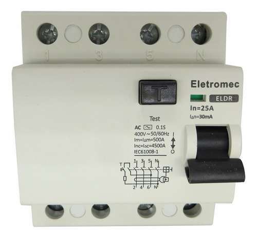 Interruptor Diferencial Dr 25a 4p 30ma 400v Eletromec