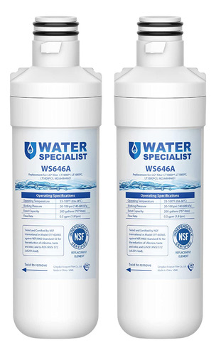  Aqua Crest 2 Filtros Agua Compatibles Con Neveras LG Lt1000
