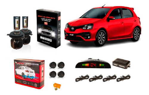 Sensor Estacionamiento P/toyota Etios + Cree Led Alta Y Baja