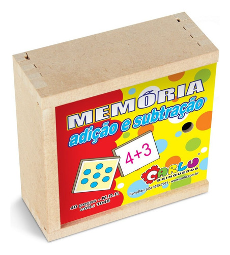 Memória Adição E Subtração - 1046 Carlu Brinquedos