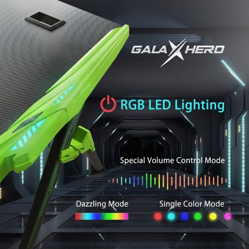 Escritorio Para Gamers Galaxhero Luces Led Rgb Geek Verde